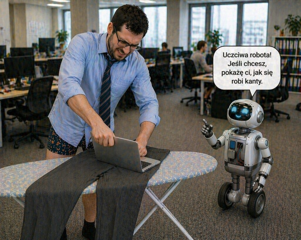 Uczciwa robota! Jeśli chcesz, pokażę ci, jak się robi kanty.